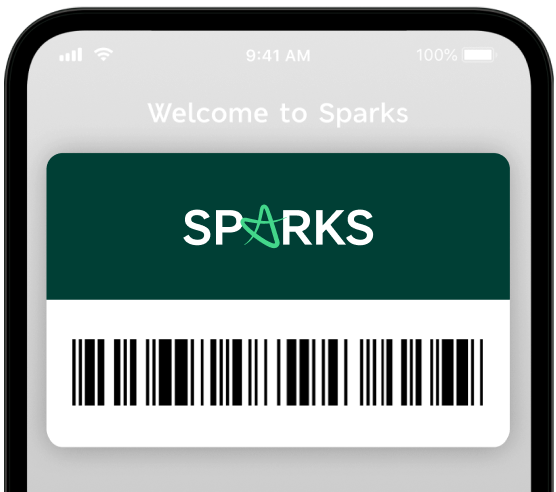 Mobile phone using the Sparks app