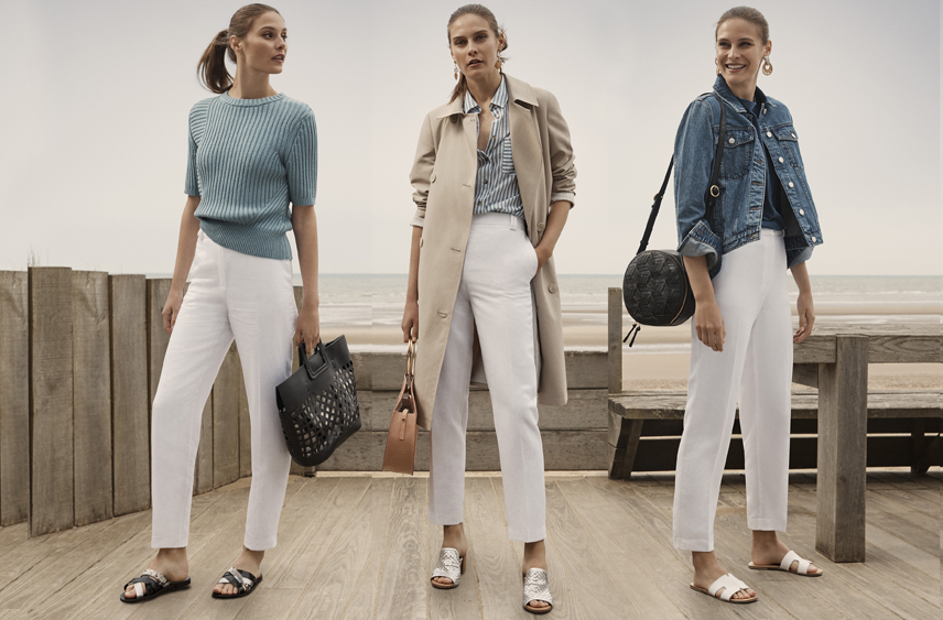 White pants worn three ways