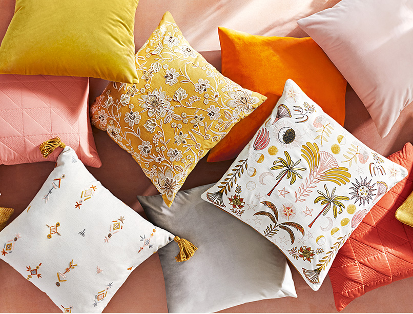 A selection of vibrant cushions